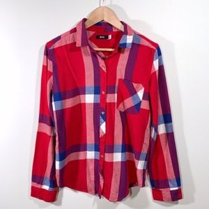Urban Outfitters/ BDG red & blue button up flannel